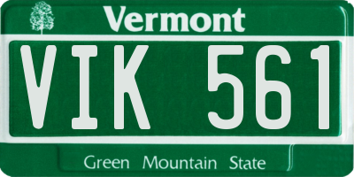 VT license plate VIK561