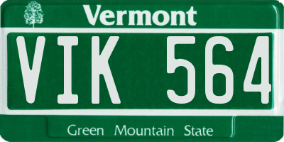 VT license plate VIK564