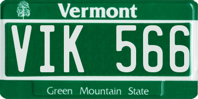 VT license plate VIK566