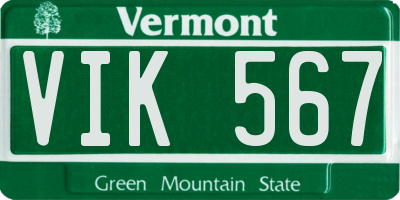 VT license plate VIK567