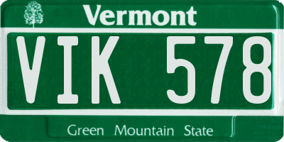 VT license plate VIK578