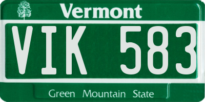 VT license plate VIK583