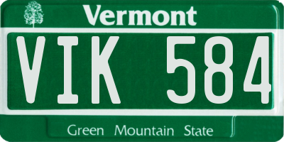 VT license plate VIK584