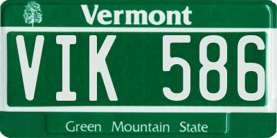 VT license plate VIK586