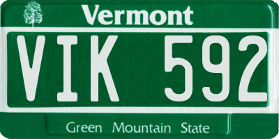 VT license plate VIK592