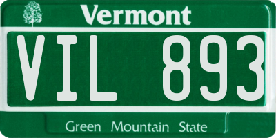 VT license plate VIL893