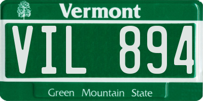 VT license plate VIL894