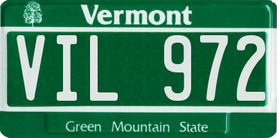 VT license plate VIL972