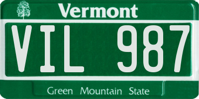 VT license plate VIL987