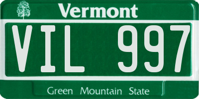 VT license plate VIL997