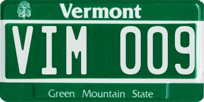 VT license plate VIM009