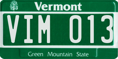 VT license plate VIM013
