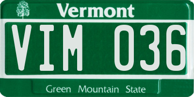 VT license plate VIM036