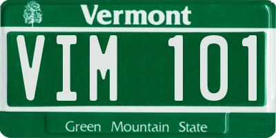 VT license plate VIM101