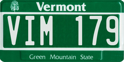 VT license plate VIM179