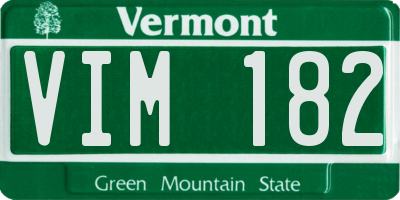 VT license plate VIM182