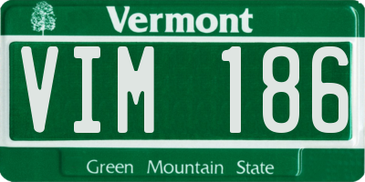 VT license plate VIM186