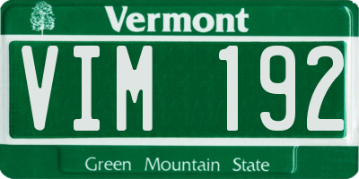 VT license plate VIM192