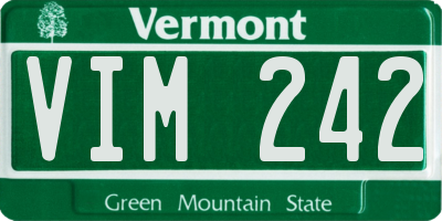 VT license plate VIM242