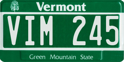 VT license plate VIM245