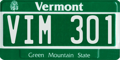 VT license plate VIM301