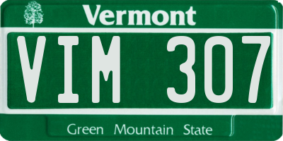 VT license plate VIM307