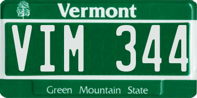 VT license plate VIM344