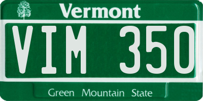 VT license plate VIM350