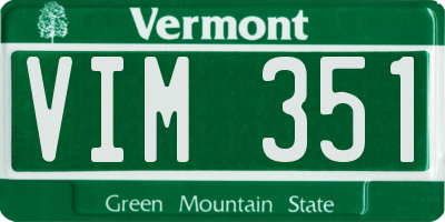 VT license plate VIM351