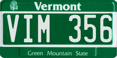 VT license plate VIM356