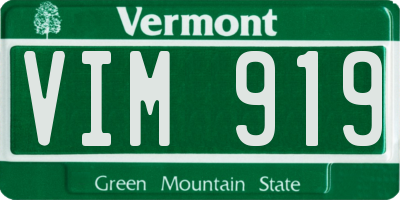 VT license plate VIM919