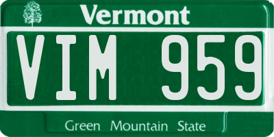 VT license plate VIM959