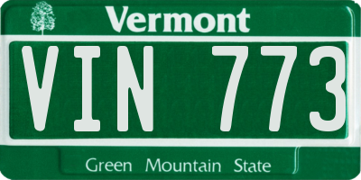 VT license plate VIN773