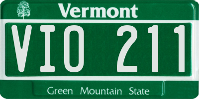 VT license plate VIO211