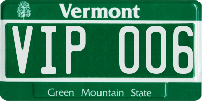 VT license plate VIP006