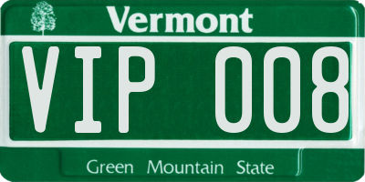 VT license plate VIP008