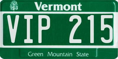 VT license plate VIP215