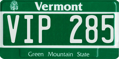 VT license plate VIP285