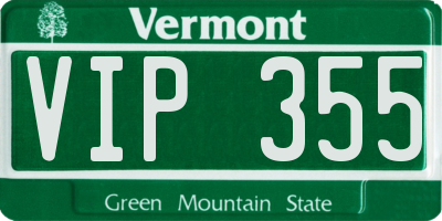 VT license plate VIP355