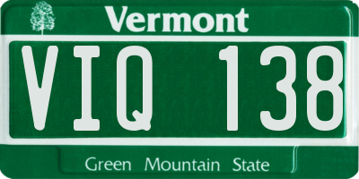 VT license plate VIQ138