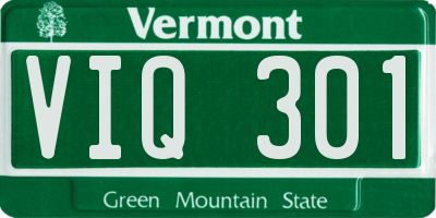 VT license plate VIQ301