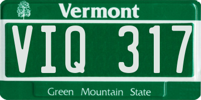 VT license plate VIQ317