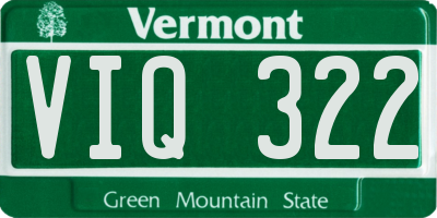 VT license plate VIQ322
