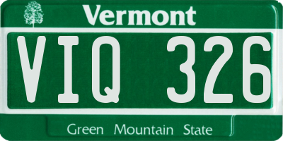 VT license plate VIQ326