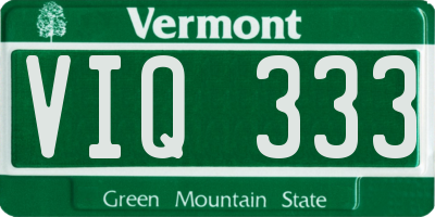 VT license plate VIQ333