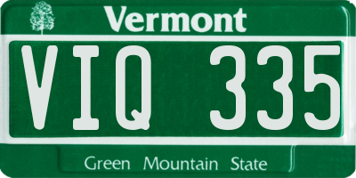 VT license plate VIQ335