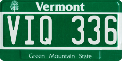 VT license plate VIQ336
