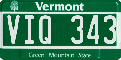 VT license plate VIQ343