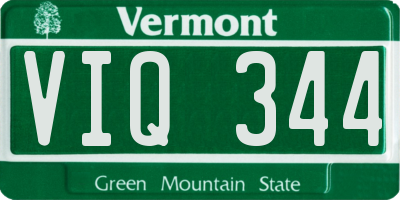 VT license plate VIQ344