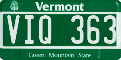 VT license plate VIQ363
